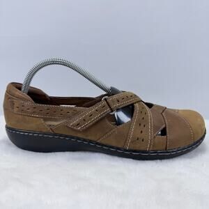 Clarks Collection Ashland Spin Q Leather Mary Jane Slip-Ons Women’s Size 7.5